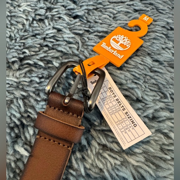 Boys M Timberland Brown Leather Belt - Picture 2 of 6